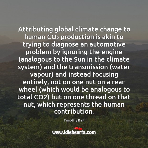 Attributing global climate change to human CO₂ production is akin to trying Climate Change Quotes Image