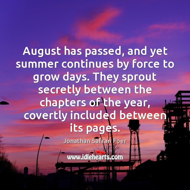 August has passed, and yet summer continues by force to grow days. Image