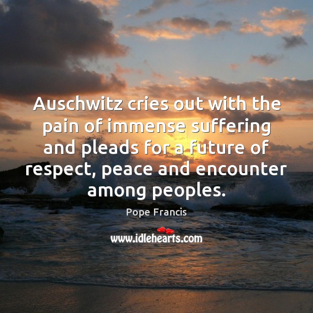 Auschwitz cries out with the pain of immense suffering and pleads for Respect Quotes Image