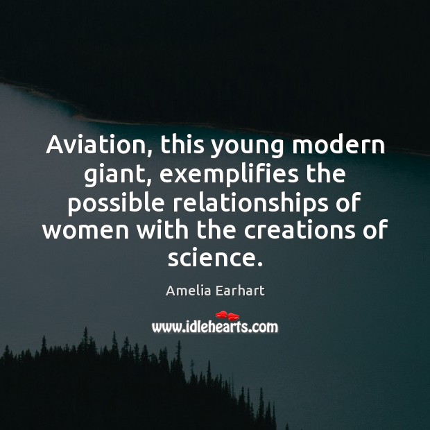 Aviation, this young modern giant, exemplifies the possible relationships of women with Image