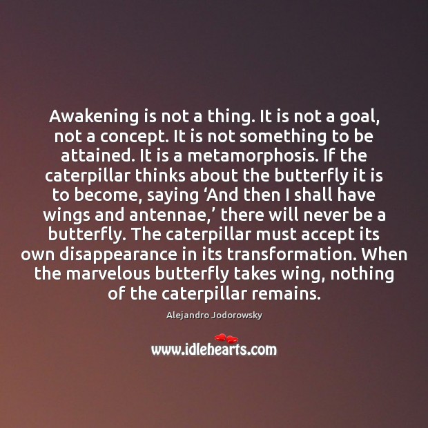 Awakening is not a thing. It is not a goal, not a Alejandro Jodorowsky Picture Quote