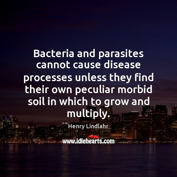 Bacteria and parasites cannot cause disease processes unless they find their own Henry Lindlahr Picture Quote