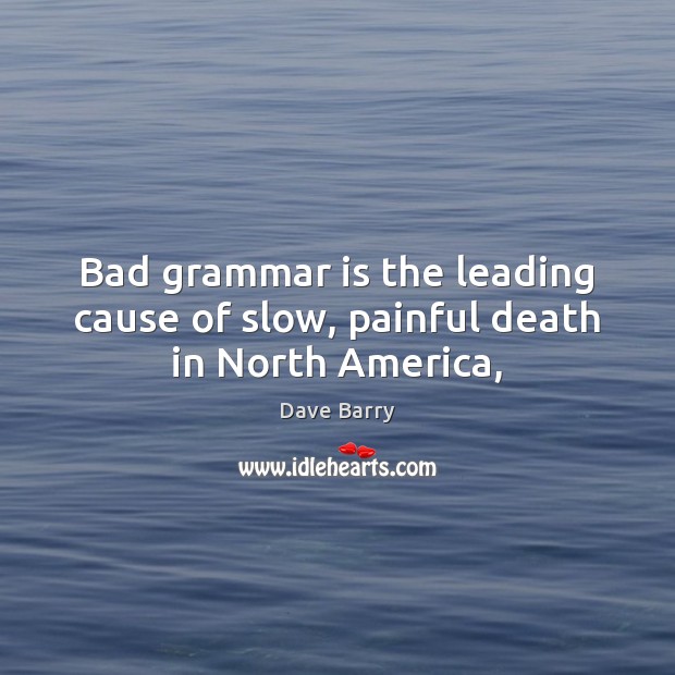 Bad grammar is the leading cause of slow, painful death in North America, Image