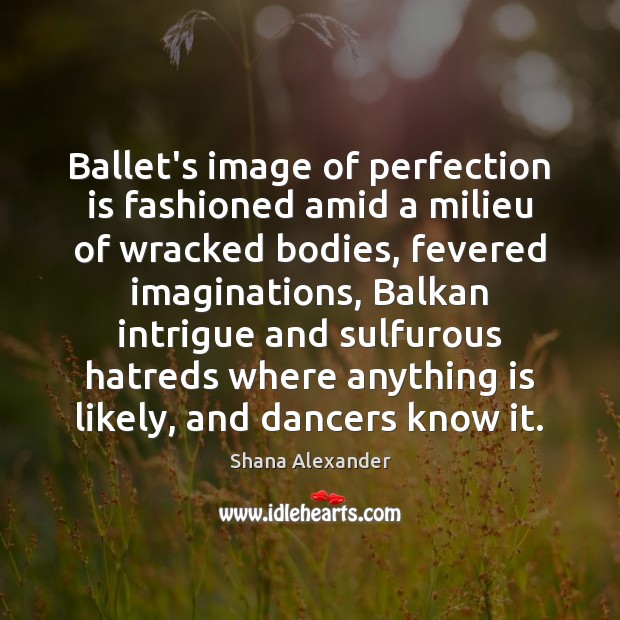 Ballet’s image of perfection is fashioned amid a milieu of wracked bodies, Perfection Quotes Image