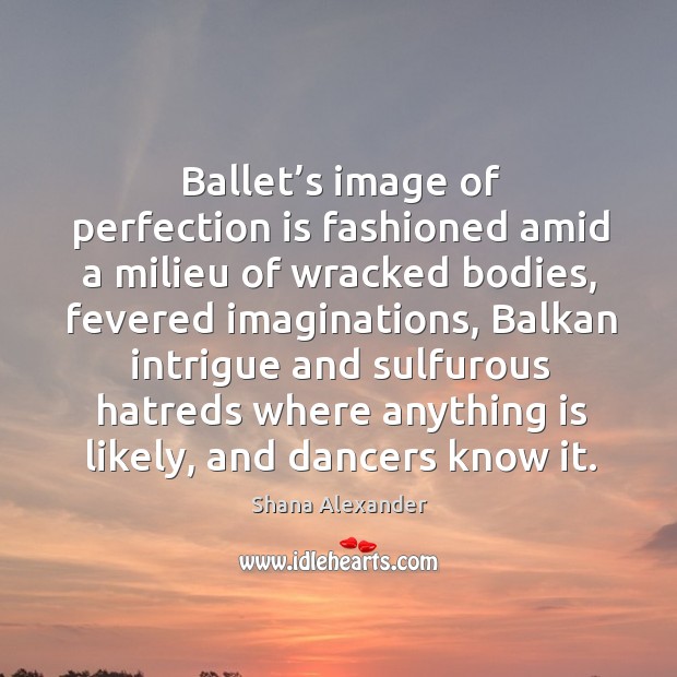 Ballet’s image of perfection is fashioned amid a milieu of wracked bodies Perfection Quotes Image