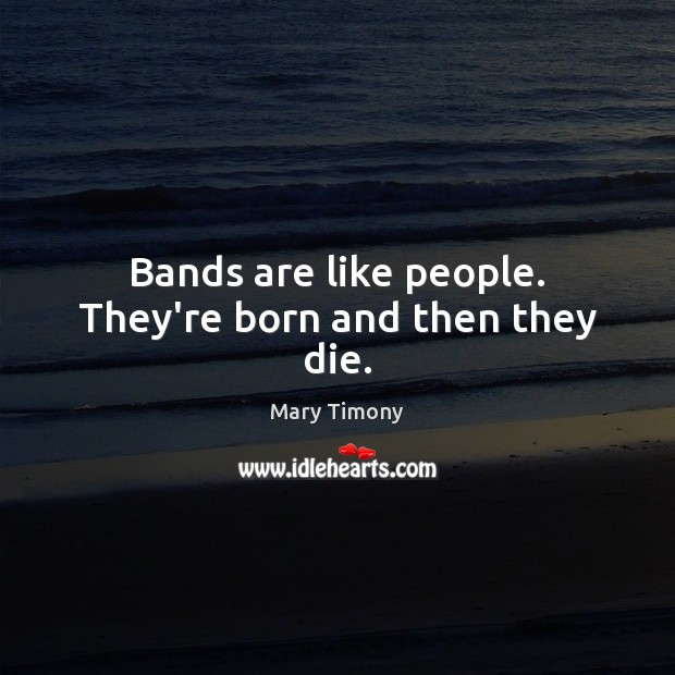 Bands are like people. They’re born and then they die. Mary Timony Picture Quote