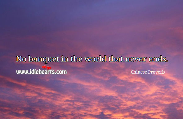 No banquet in the world that never ends. Image