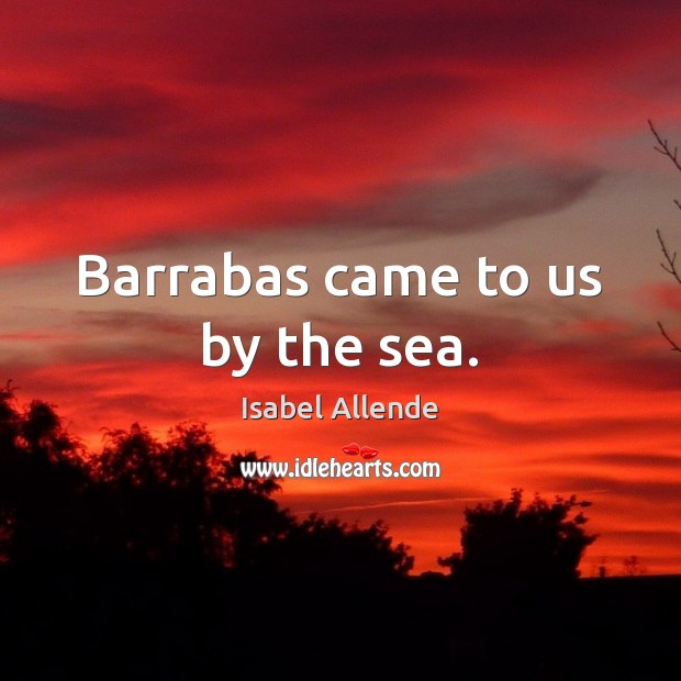 Barrabas came to us by the sea. Isabel Allende Picture Quote