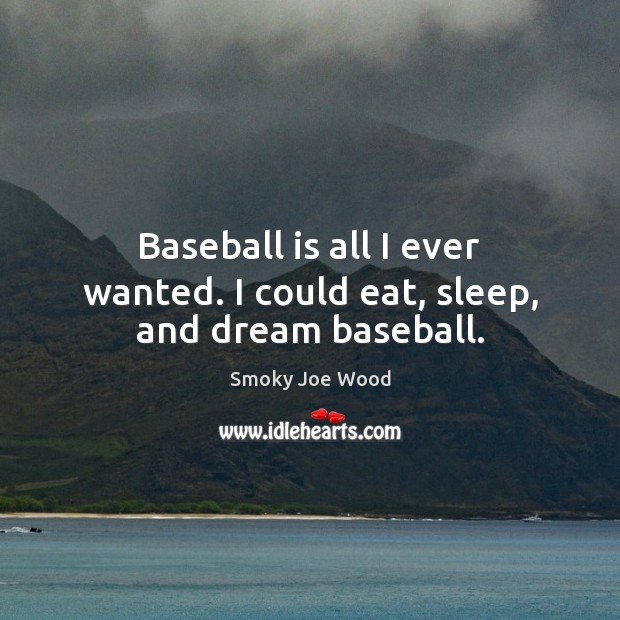 Baseball is all I ever wanted. I could eat, sleep, and dream baseball. Image