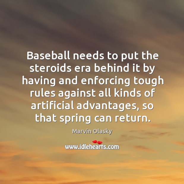 Baseball needs to put the steroids era behind it by having and enforcing tough rules Image