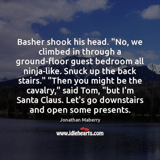 Basher shook his head. “No, we climbed in through a ground-floor guest 