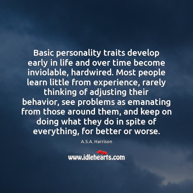 Basic personality traits develop early in life and over time become inviolable, Image