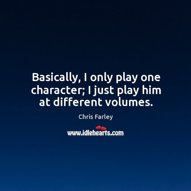 Basically, I only play one character; I just play him at different volumes. Image