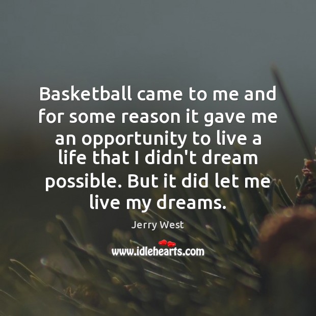 Basketball came to me and for some reason it gave me an Jerry West Picture Quote