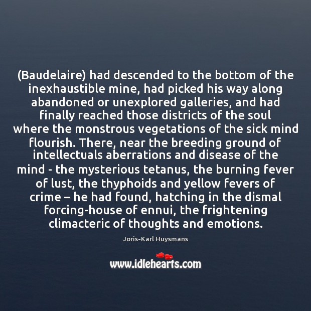 (Baudelaire) had descended to the bottom of the inexhaustible mine, had picked Image