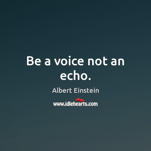 Be a voice not an echo. Image