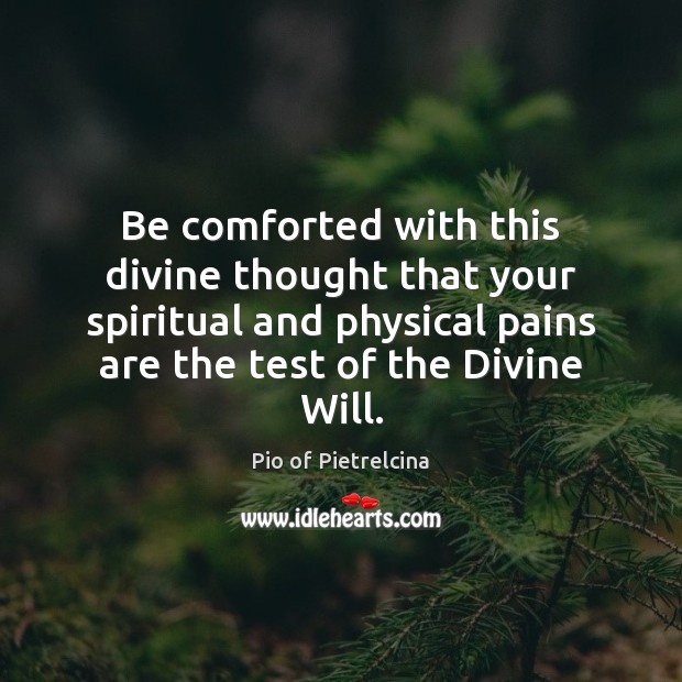 Be comforted with this divine thought that your spiritual and physical pains Image