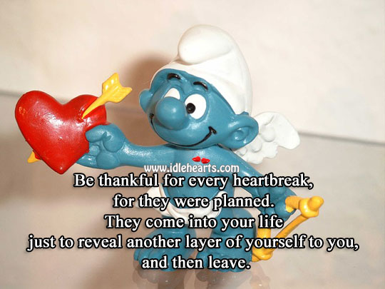 Be thankful for every heartbreak Advice Quotes Image