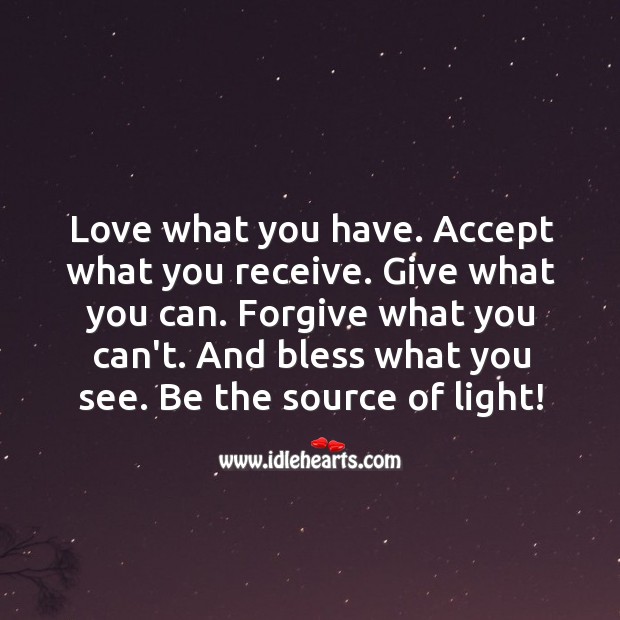 Be the source of light! Image