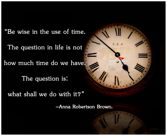 Use the time wisely. Wise Quotes Image