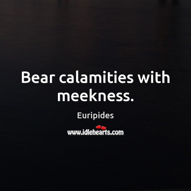 Bear calamities with meekness. Euripides Picture Quote