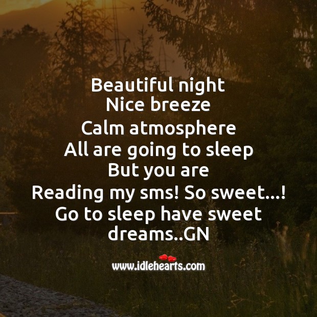 Beautiful night  nice breeze Good Night Messages Image