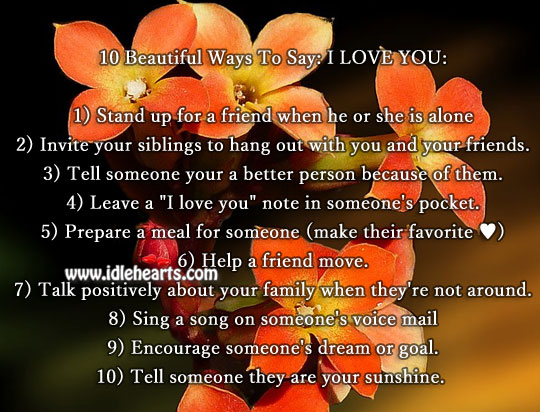 10 beautiful ways to say: I love you Help Quotes Image