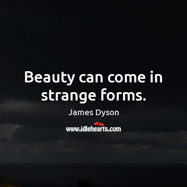 Beauty can come in strange forms. James Dyson Picture Quote