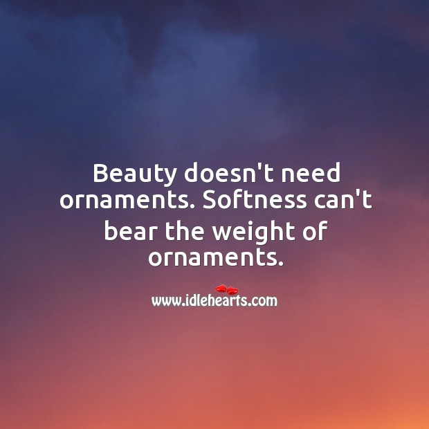 Beauty doesn’t need ornaments Image