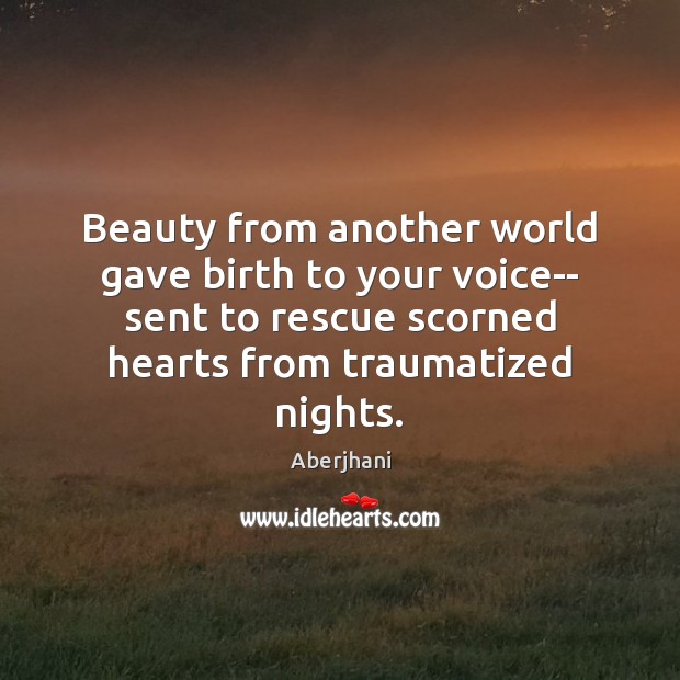 Beauty from another world gave birth to your voice– sent to rescue Image