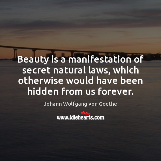 Beauty is a manifestation of secret natural laws, which otherwise would have Beauty Quotes Image