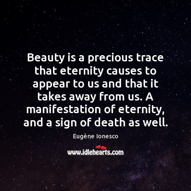 Beauty is a precious trace that eternity causes to appear to us Beauty Quotes Image
