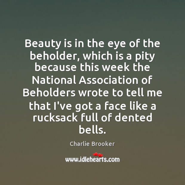 Beauty is in the eye of the beholder, which is a pity 