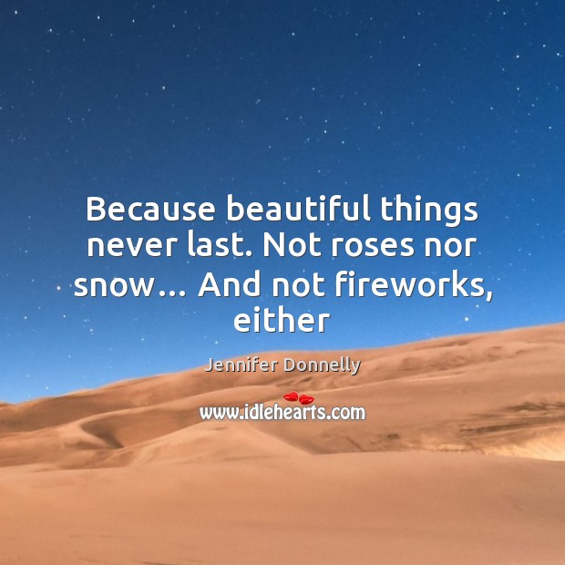 Because beautiful things never last. Not roses nor snow… And not fireworks, either Image