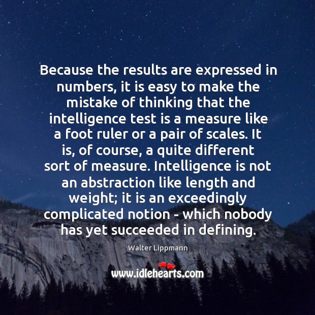 Because the results are expressed in numbers, it is easy to make Intelligence Quotes Image