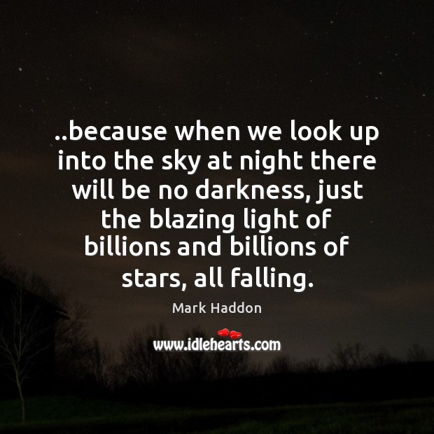 ..because when we look up into the sky at night there will Image