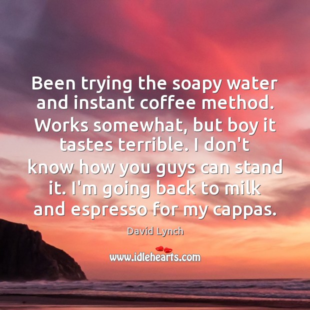 Been trying the soapy water and instant coffee method. Works somewhat, but David Lynch Picture Quote