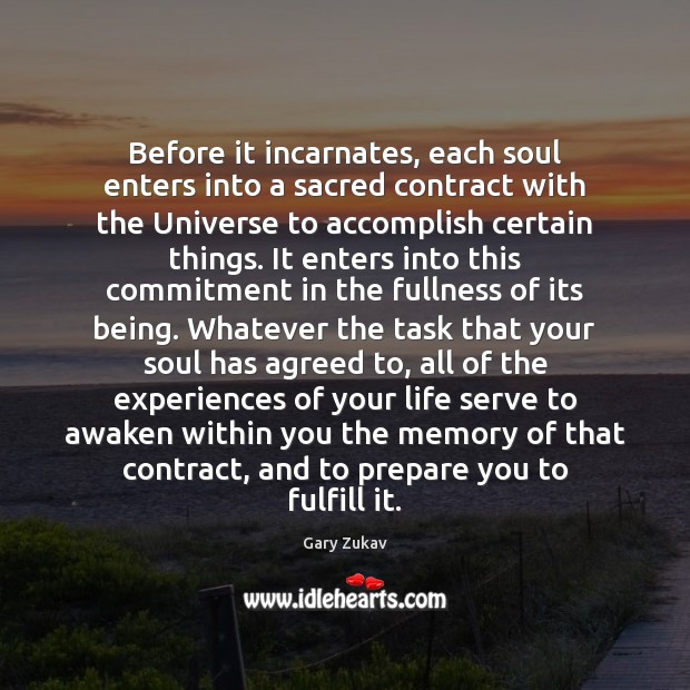 Before it incarnates, each soul enters into a sacred contract with the Image