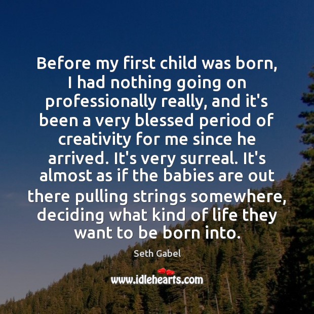 Before my first child was born, I had nothing going on professionally Seth Gabel Picture Quote