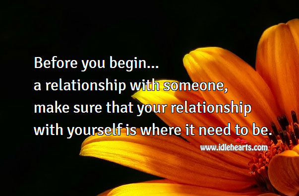 Before you begin a relationship 