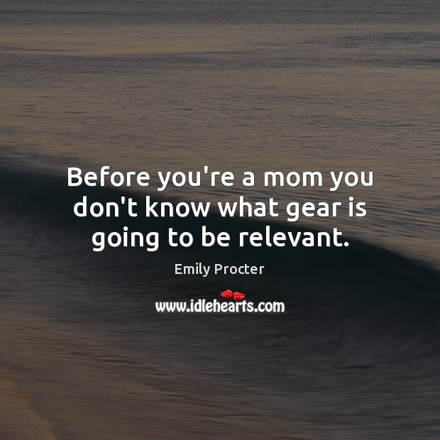 Before you’re a mom you don’t know what gear is going to be relevant. Image