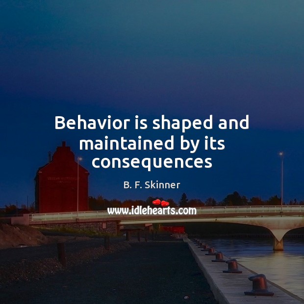 Behavior is shaped and maintained by its consequences B. F. Skinner Picture Quote