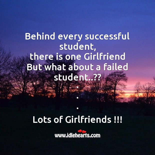 Behind every successful student Funny Messages Image