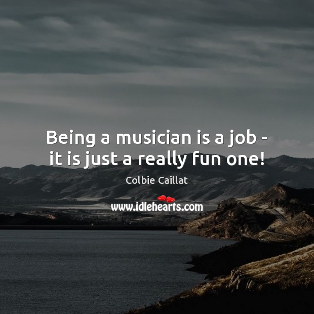Being a musician is a job – it is just a really fun one! Colbie Caillat Picture Quote