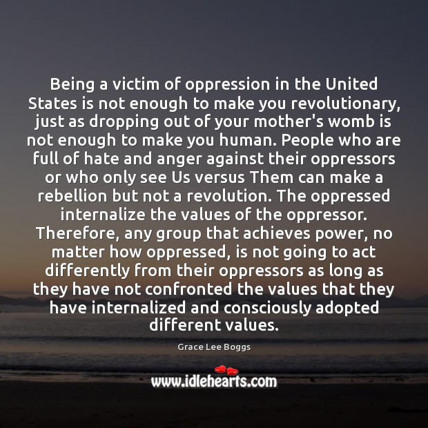 Being a victim of oppression in the United States is not enough Image
