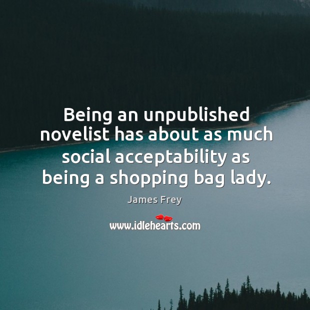 Being an unpublished novelist has about as much social acceptability as being James Frey Picture Quote