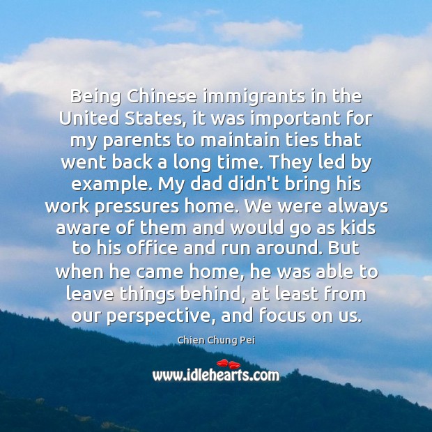 Being Chinese immigrants in the United States, it was important for my Image