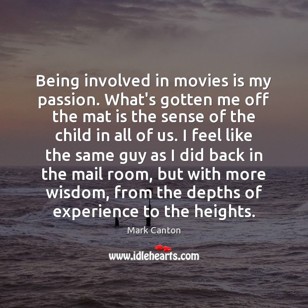 Being involved in movies is my passion. What’s gotten me off the 