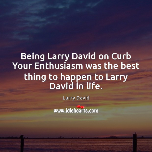 Being Larry David on Curb Your Enthusiasm was the best thing to Larry David Picture Quote