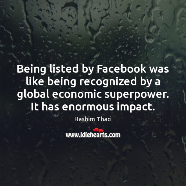 Being listed by Facebook was like being recognized by a global economic Image